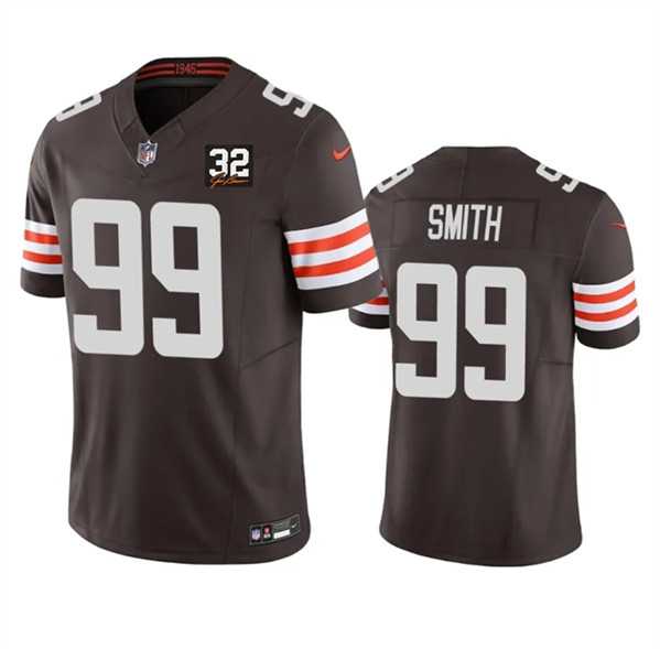 Men & Women & Youth Cleveland Browns #99 Za'Darius Smith Brown 2023 F.U.S.E. With Jim Brown Memorial Patch Vapor Untouchable Limited Stitched Jersey